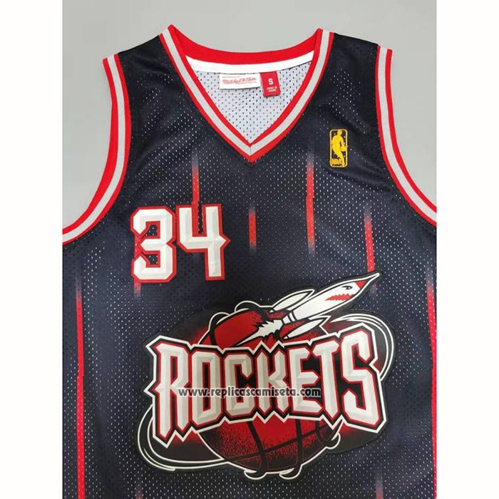 Camiseta Houston Rockets Hakeem Olajuwon #34 Mitchell & Ness 1996-97 Negro